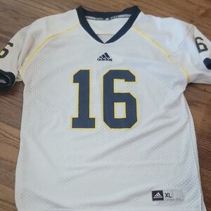 Adidas White and Blue Football Jersey